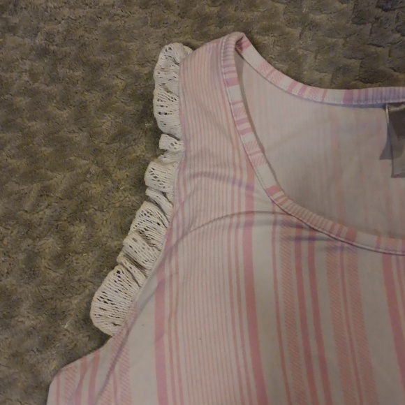 Pink and White Striped Pajama Set - Picture 7 of 7